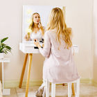 USB Charger MDF Board Cosmetic Dressing Table 3mm Mirror With LED Light
